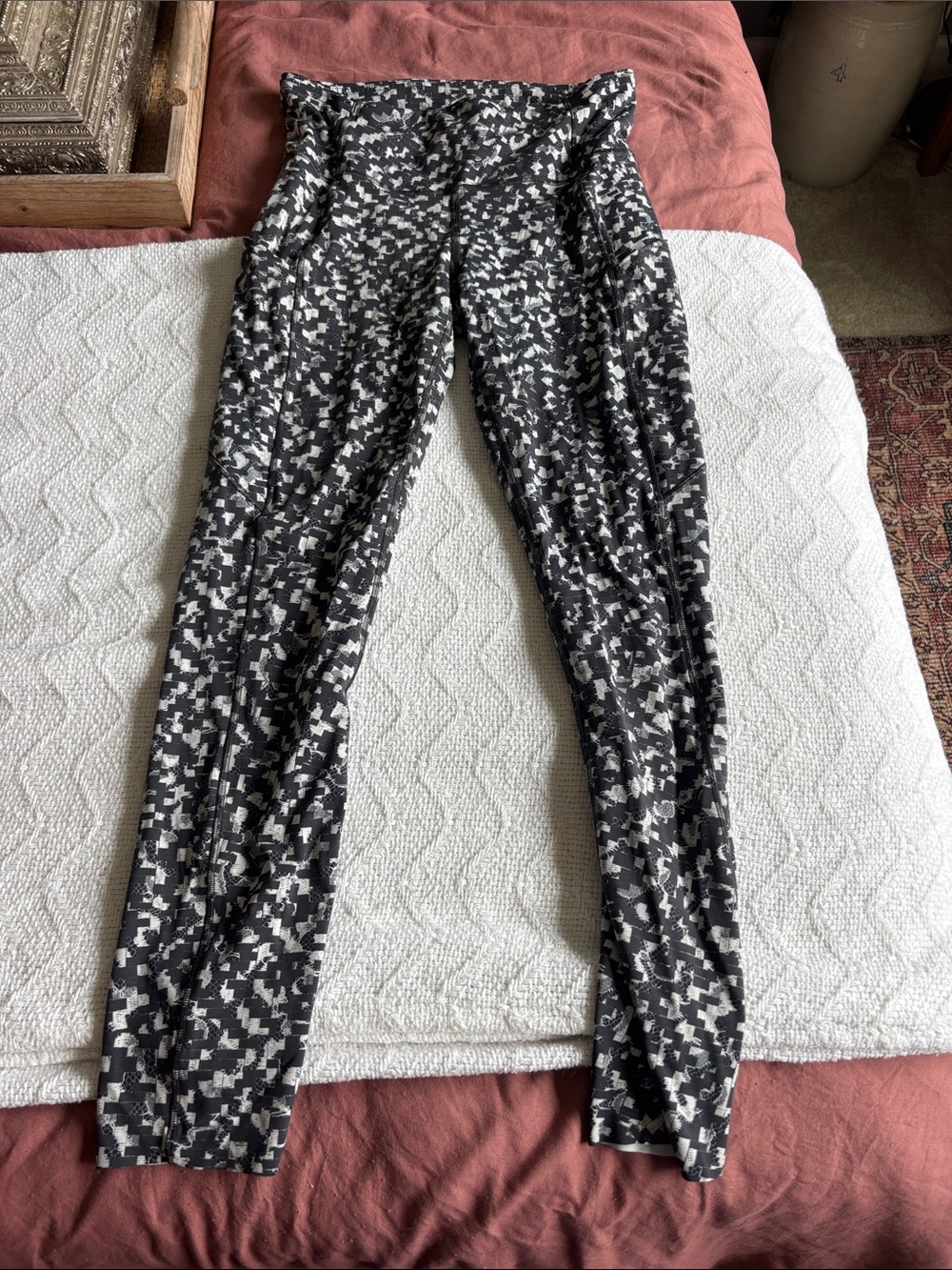 lululemon athletica Black & White Abstract Print Leggings
